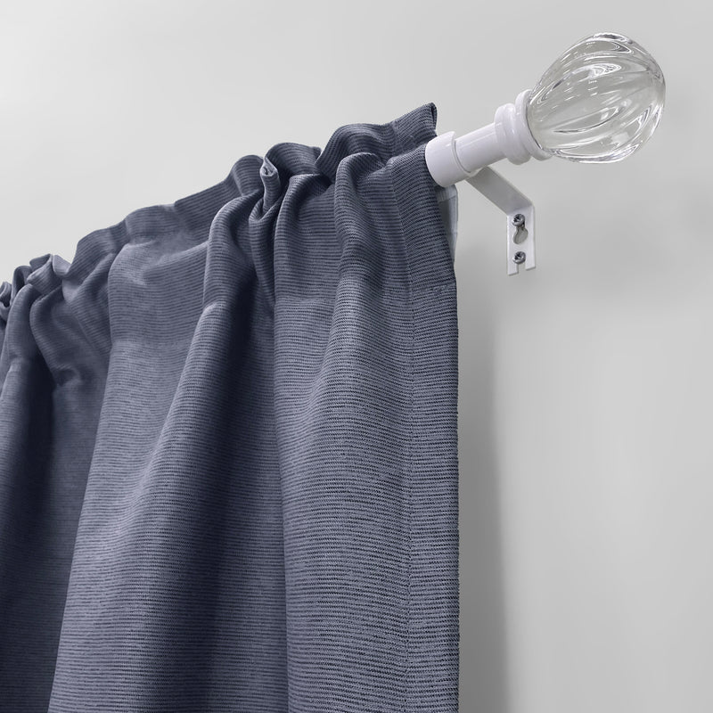 5/8" Drapery Single Curtain Rod Set with Acrylic Pumpkin Finials_White
