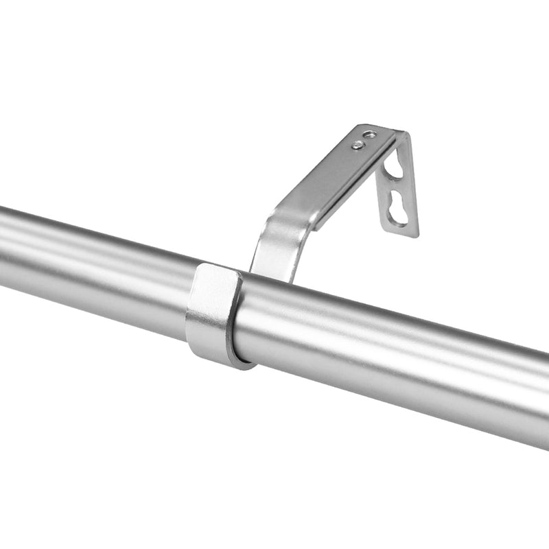 3/4" Drapery Single Curtain Rod Set with Crystal Knob finials_Brushed Nickel/Matte Black