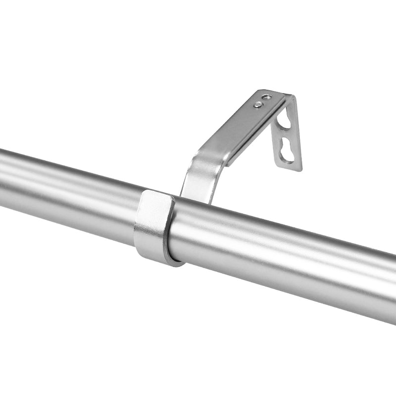 1" Single Curtain Rod Set with Crystal Square Finials_Brushed Nickel