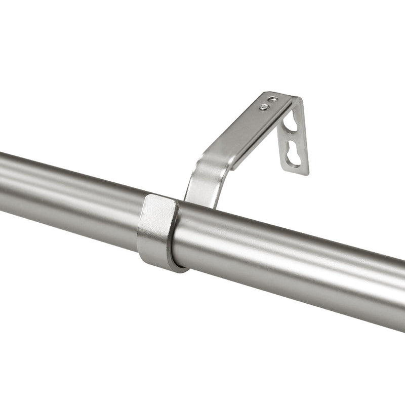 Telescoping 1" Dia. Single Curtain Rod in Brushed Nickel with Classic Square finials