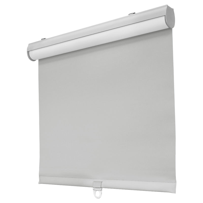 Gray Recycled Fabric Blackout Cordless Slow Release Roller Shade
