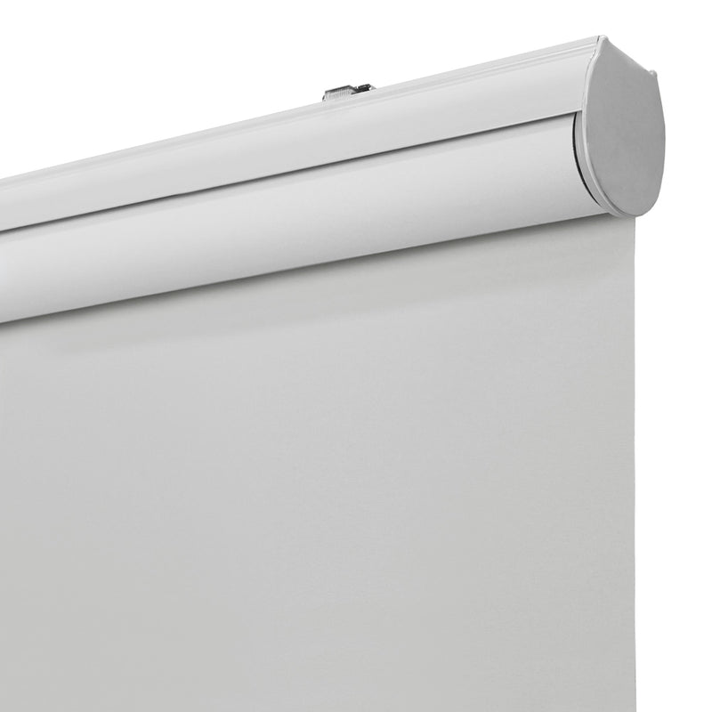 Gray Recycled Fabric Blackout Cordless Slow Release Roller Shade