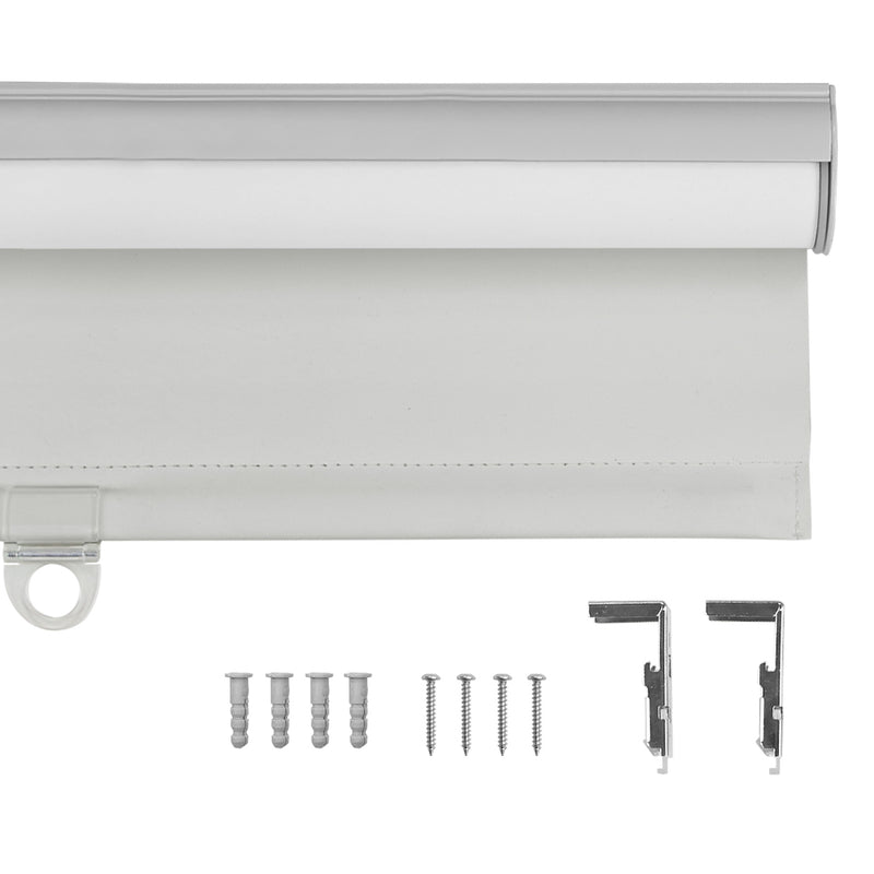 Gray Recycled Fabric Blackout Cordless Slow Release Roller Shade