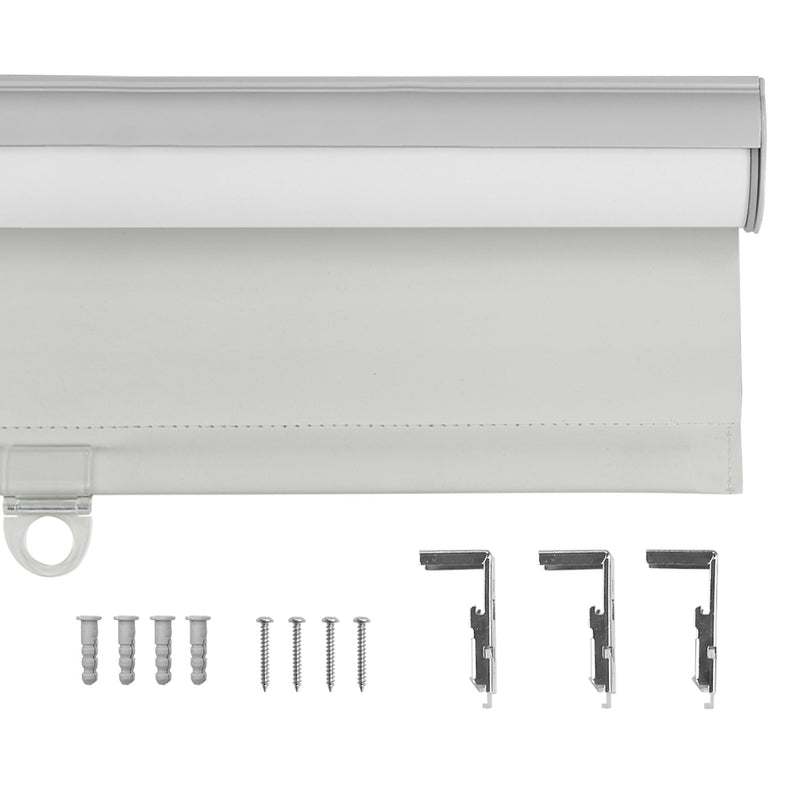 Gray Recycled Fabric Blackout Cordless Slow Release Roller Shade