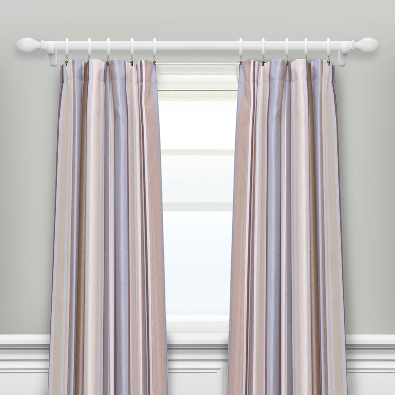 (4FT & 6FT & 8FT) 1-3/8 in. Wood Single Smooth Curtain Rod in White