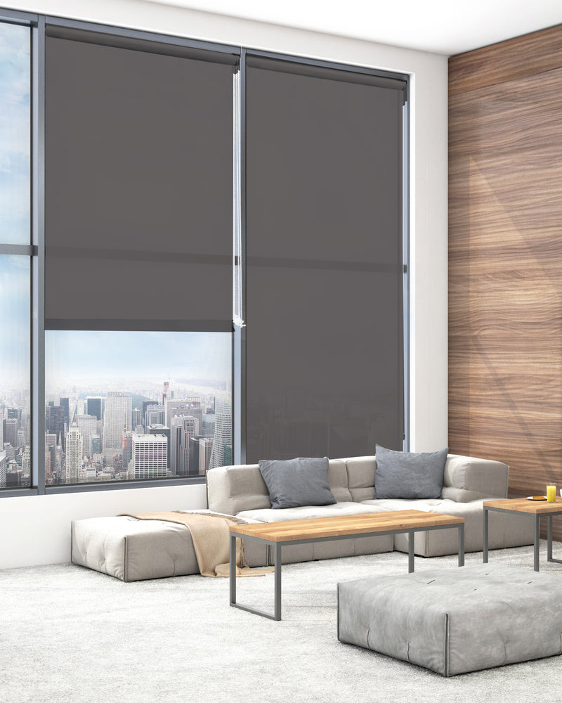 (With Valance) Ball Chain Solar Fabric Roller Shade (3 colors)