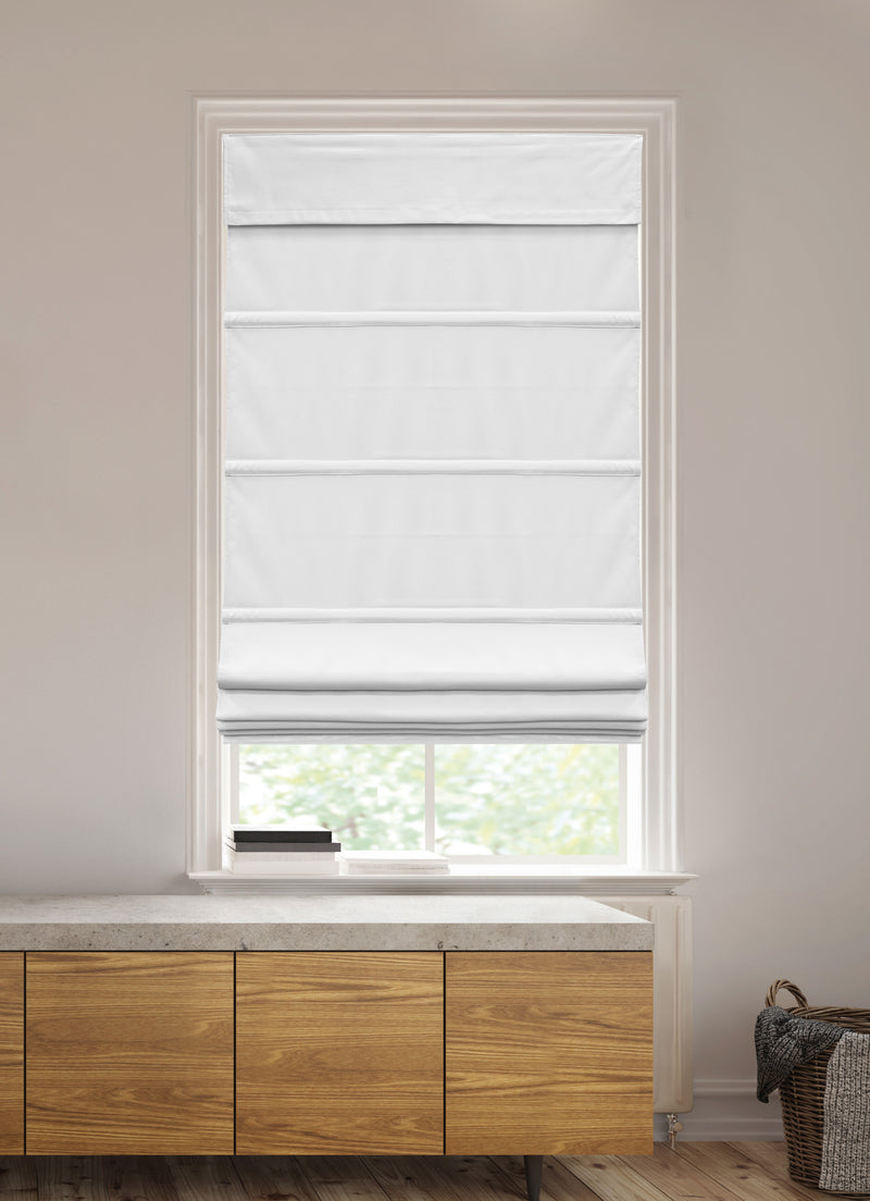 Cordless Blackout Roman Shade in White