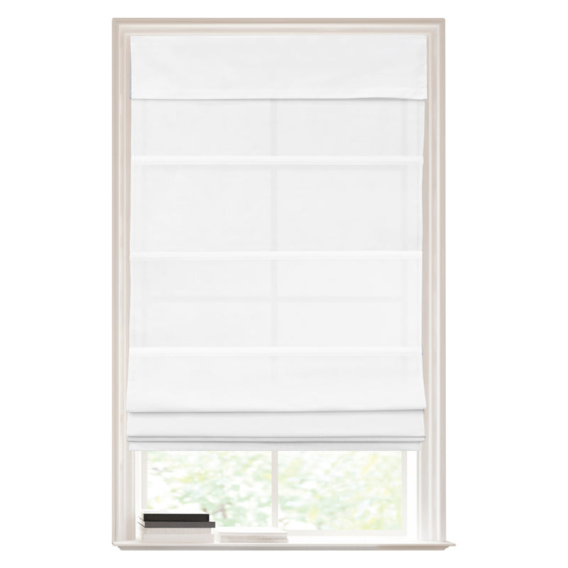 Cordless Light Filtering Roman Shade in White