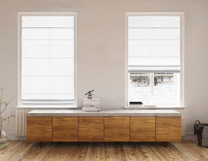 Cordless Light Filtering Roman Shade in White