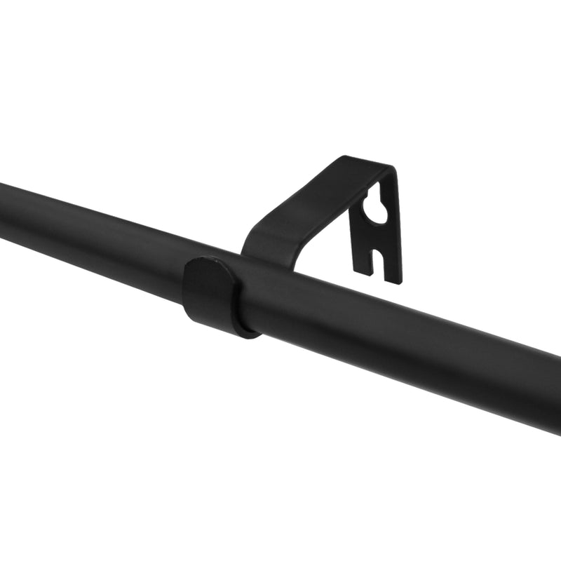 5/8" Drapery Single Curtain Rod Set with Scroll Finials_Black