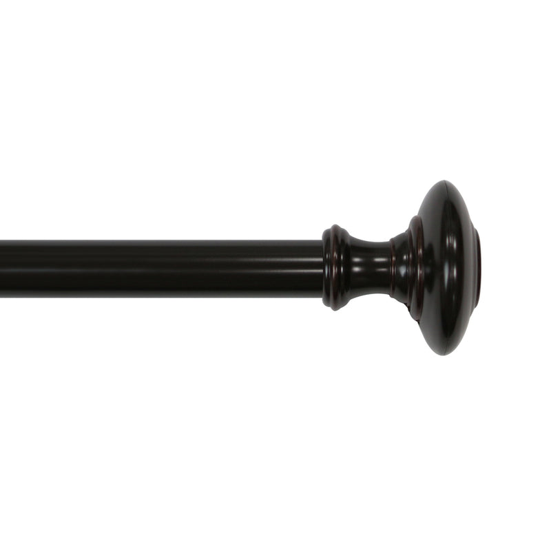 1" dia. Drapery Single Curtain Rod Set with Traditional Finials _Oil Rubbed Bronze