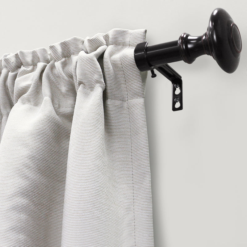 1" dia. Drapery Single Curtain Rod Set with Traditional Finials _Oil Rubbed Bronze