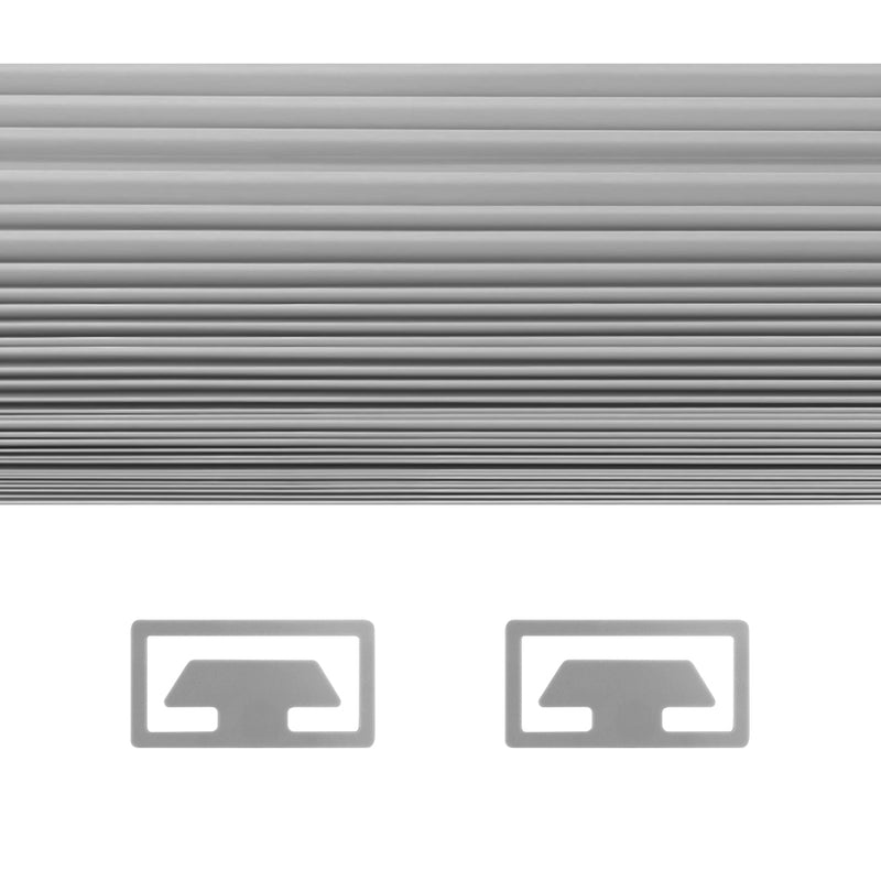 Cut-to-size Cordless Room Darkening PAPER Temporary Pleated Shades_Gray_6 pks