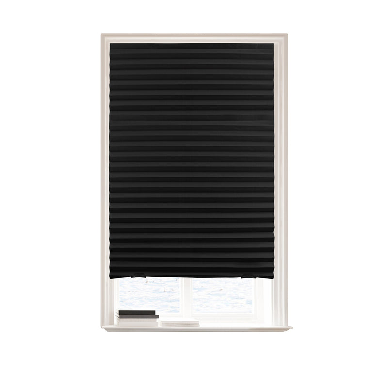 Cut-to-size Cordless Blackout PAPER Temporary Pleated Shades_Black_6 pks