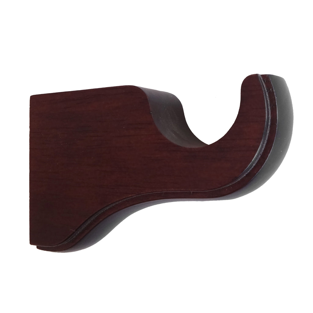Wood Single Curtain Rod Bracket in White/Heritage Oak/Mahogany for 1-3/8 in. pole