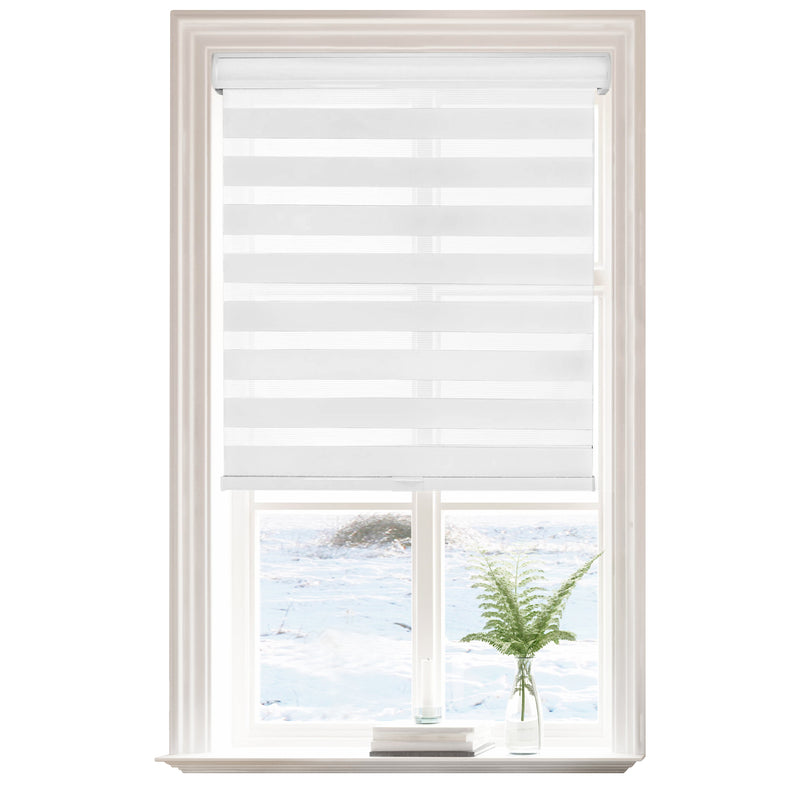 Cordless Light-Filtering Zebra Blinds_White