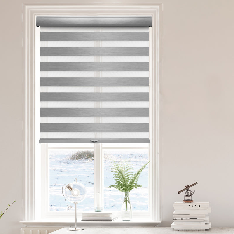 Cordless Blackout Zebra Blinds_Grey